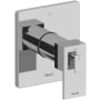 Riobel Kubik Two Independent and One Shared Function Thermostatic Valve Trim Only with Single Lever Handle and Integrated Diverter - Less Rough In Chrome