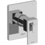 Riobel Kubik Three Independent, Two Shared Function Thermostatic Valve Trim Only with Single Lever Handle and Integrated Diverter - Less Rough In Chrome