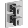 Riobel Kubik Six Function Thermostatic Valve Trim Only with Dual Lever Handles and Integrated Diverter - Less Rough In Chrome