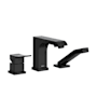Riobel Zendo Deck Mounted Roman Tub Filler with Built-In Diverter - Includes Hand Shower Black