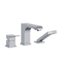Riobel Zendo Deck Mounted Roman Tub Filler with Built-In Diverter - Includes Hand Shower Chrome
