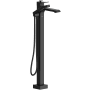 Riobel Zendo Floor Mounted Thermostatic Tub Filler with Built-In Diverter - Includes Hand Shower Black