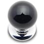 RK International Porcelain 1" Round Ball Classic Cabinet Knob with Backplate Chrome / Black