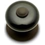 RK International Porcelain 1-1/4" Round Classic Flat Mushroom Cabinet Knob with Beaded Tip and Backplate Oil Rubbed Bronze / Black