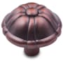 RK International Small Petal 1-1/4" Round Solid Brass Flower Farmhouse Mushroom Cabinet / Drawer Knob Distressed Copper