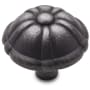 RK International Small Petal 1-1/4" Round Solid Brass Flower Farmhouse Mushroom Cabinet / Drawer Knob Distressed Nickel