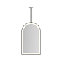 Robern Sculpt 19-1/4"W x 33"H Arched Flat Metal Framed Ceiling Mounted Bathroom Mirror with LED Lighting Matte Black