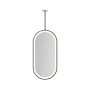 Robern Sculpt 19-1/4"W x 39-3/8"H Pill Flat Metal Framed Ceiling Mounted Bathroom Mirror with LED Lighting Matte Black