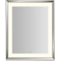 Robern Sculpt 27"W x 33"H Rectangular Flat Metal Framed Wall Mounted Bathroom Mirror with LED Lighting and Defogger Technology Polished Nickel