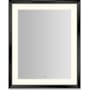 Robern Sculpt 27"W x 33"H Rectangular Flat Metal Framed Wall Mounted Bathroom Mirror with LED Lighting and Defogger Technology Matte Black