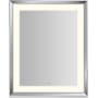 Robern Sculpt 27"W x 33"H Rectangular Flat Metal Framed Wall Mounted Bathroom Mirror with LED Lighting Chrome