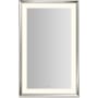 Robern Sculpt 27"W x 43"H Rectangular Flat Metal Framed Wall Mounted Bathroom Mirror with LED Lighting Polished Nickel
