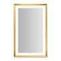 Robern Sculpt 27"W x 43"H Rectangular Flat Metal Framed Wall Mounted Bathroom Mirror with LED Lighting Matte Gold