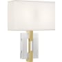 Robert Abbey Lincoln 2 Light 16" Tall Wall Sconce with Silk Shade Modern Brass / Clear