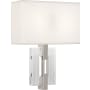 Robert Abbey Lincoln 2 Light 16" Tall Wall Sconce with Silk Shade Polished Nickel / Clear