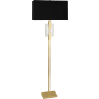 Robert Abbey Lincoln 63" Tall Buffet Floor Lamp with Black Shade Modern Brass / Clear