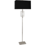 Robert Abbey Lincoln 63" Tall Buffet Floor Lamp with Black Shade Polished Nickel / Clear