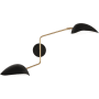 Robert Abbey Racer 2 Light 21" Tall Hardwired or Plug-In Wall Sconce Modern Brass / Matte Black