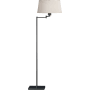Robert Abbey Real Simple 56" Swing Arm Floor Lamp with a Snowflake Fabric Shade Gunmetal