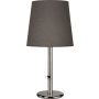 Robert Abbey Buster 29" Chica Buffet Table Lamp with a Smoke Gray Fabric Shade Polished Nickel