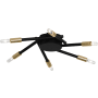 Robert Abbey Thatcher 6 Light 19" Wide Flush Mount Ceiling Fixture Matte Black / Modern Brass