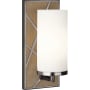 Robert Abbey Bond 12" Frosted Single Light Bathroom Sconce Driftwood Oak / Blackened Nickel