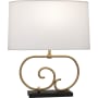 Robert Abbey Chloe 23" Tall Buffet Table Lamp with Silk Shade Warm Brass / Matte Black Accents