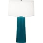Robert Abbey Mason 26" Column Table Lamp with a Linen Shade Peacock