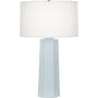 Robert Abbey Mason 26" Column Table Lamp with a Linen Shade Baby Blue