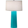 Robert Abbey Mason 26" Column Table Lamp with a Linen Shade Egg Blue