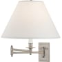 Robert Abbey Kinetic 15" Wall Sconce with an Oyster Linen Shade Brushed Chrome