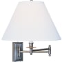 Robert Abbey Kinetic 15" Wall Sconce with an Ascot Fabric Shade Brushed Chrome