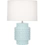 Robert Abbey Dolly 22" Column Table Lamp with a Fondine Fabric Shade Baby Blue