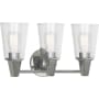 Robert Abbey Wheatley 3 Light 17" Wide Hardwired or Plug-In Vanity Light with Clear Glass Shades Polished Chrome