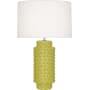 Robert Abbey Dolly 28" Column Table Lamp with a Fondine Fabric Shade Citron