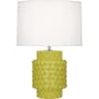 Robert Abbey Dolly 22" Column Table Lamp with a Fondine Fabric Shade Citron
