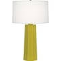 Robert Abbey Mason 26" Column Table Lamp with a Linen Shade Citron