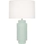 Robert Abbey Dolly 28" Column Table Lamp with a Fondine Fabric Shade Celadon