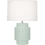 Robert Abbey Dolly 22" Column Table Lamp with a Fondine Fabric Shade Celadon