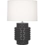 Robert Abbey Dolly 22" Column Table Lamp with a Fondine Fabric Shade Ash