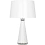 Robert Abbey Pearl 30" Column Table Lamp with Nickel Accents and an Opaque Parchment Shade Lily