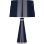 Robert Abbey Pearl 30" Column Table Lamp with Nickel Accents and an Opaque Parchment Shade Midnight Blue