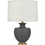 Robert Abbey Farmhouse Urn Atlas 25" Vase Table Lamp with Brass Accents Matte Ash
