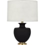 Robert Abbey Farmhouse Urn Atlas 25" Vase Table Lamp with Brass Accents Matte Dark Coal