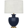 Robert Abbey Farmhouse Urn Atlas 25" Vase Table Lamp with Brass Accents Matte Midnight Blue