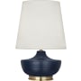 Robert Abbey Nolan 28" Vase Table Lamp with Brass Accents Matte Midnight Blue