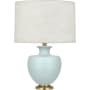 Robert Abbey Farmhouse Urn Atlas 25" Vase Table Lamp with Brass Accents Matte Sky Blue