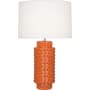 Robert Abbey Dolly 28" Column Table Lamp with a Fondine Fabric Shade Pumpkin