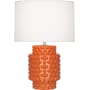 Robert Abbey Dolly 22" Column Table Lamp with a Fondine Fabric Shade Pumpkin