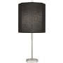 Robert Abbey Kate 33" Tall Buffet Table Lamp with Black Shade Polished Nickel / Clear Crystal Accents